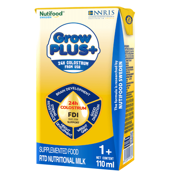 Combo 2 thùng Sữa GrowPLUS+ Sữa non Vàng 1+ 110ml (lốc 4 hộp)