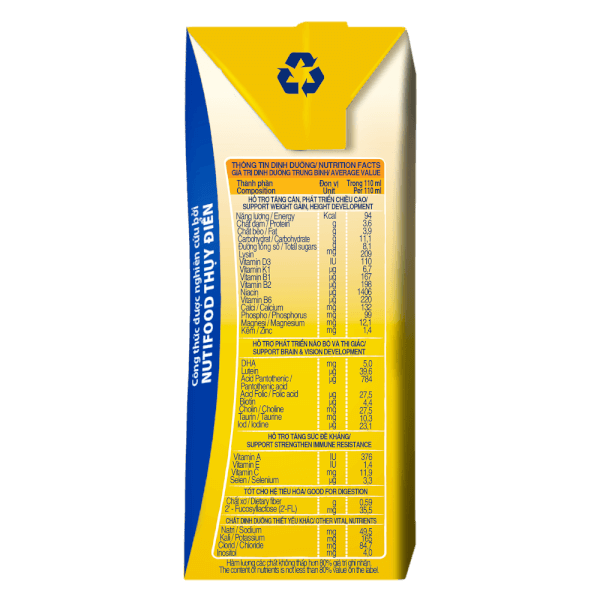 Combo 2 thùng Sữa GrowPLUS+ Sữa non Vàng 1+ 110ml (lốc 4 hộp)