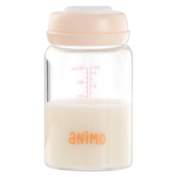 Bộ 2 bình trữ sữa thủy tinh Animo (180ml)
