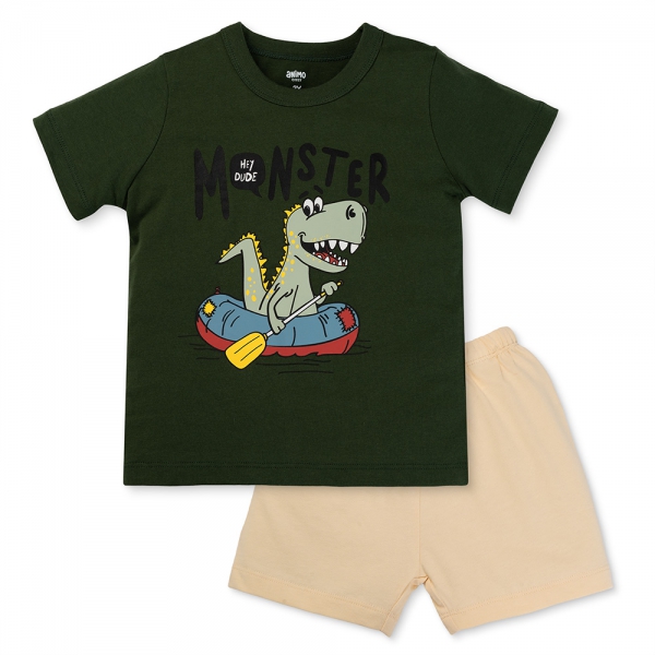 Bộ bé trai ngắn Animo Easy HN0225011 (1-4Y,Trắng-dương,NN02)