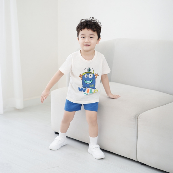 Bộ bé trai ngắn Animo Easy HN0225034 (1-4Y,Kem-dương,NN02)