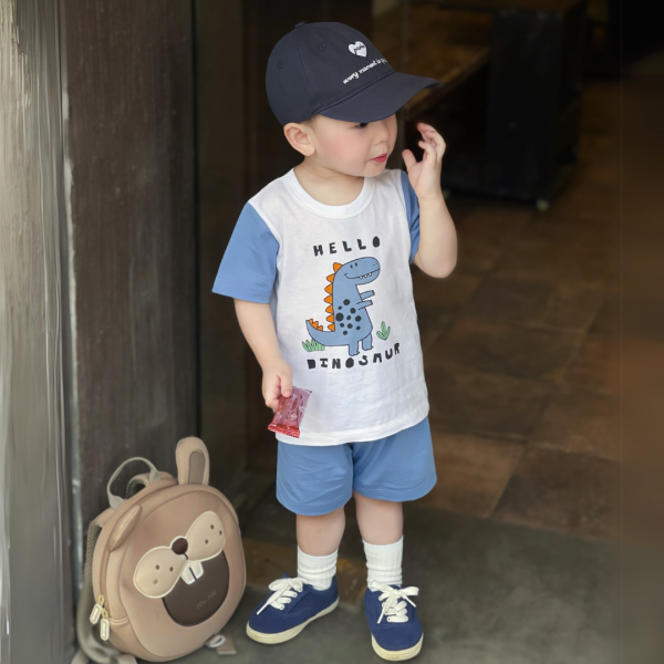 Bộ bé trai ngắn Animo Easy HN0225032 (1-4Y,Trắng-dương,TT02)