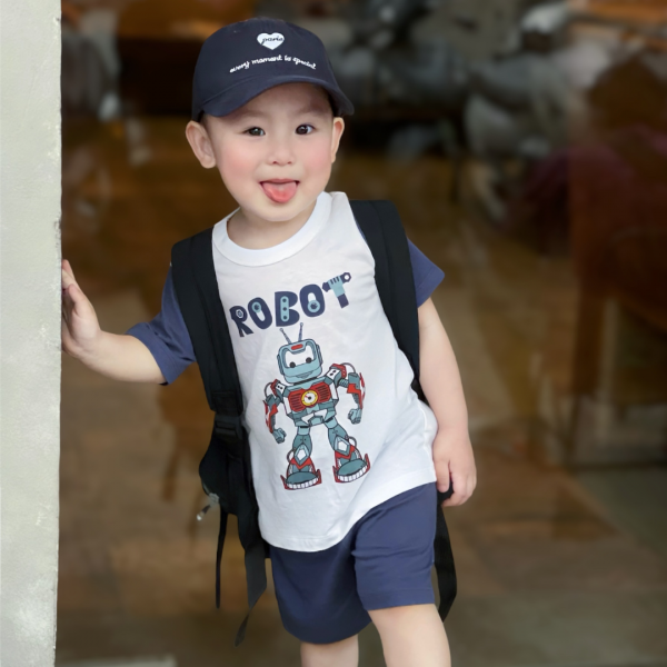 Bộ bé trai ngắn Animo Easy HN0425004 (1-4Y,Trắng-dương,TT02)