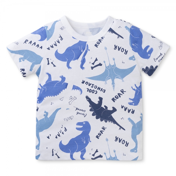 Bộ bé trai ngắn Animo Easy HN0325040 (1-4Y,Trắng-lá,NN03)