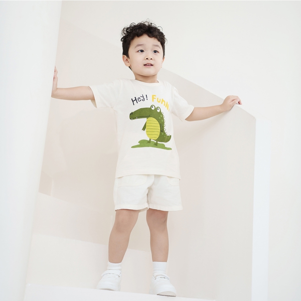 Combo 2 Áo bé trai tay ngắn Animo Easy HN0325064 (1Y,Kem,NN02)