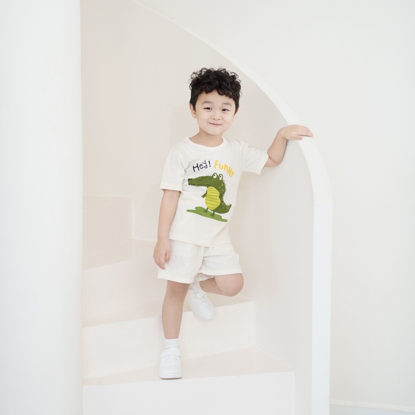 Combo 2 Áo bé trai tay ngắn Animo Easy HN0325064 (1Y,Kem,NN02)