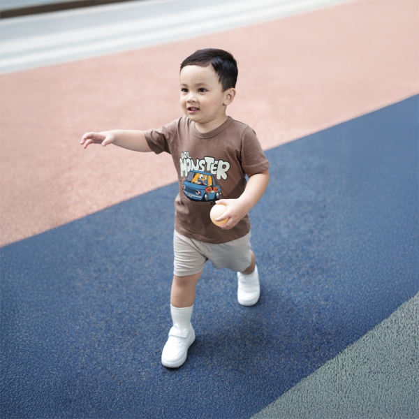 Bộ bé trai ngắn Animo Easy HN0325041 (1-4Y,Nâu-be,DD02)