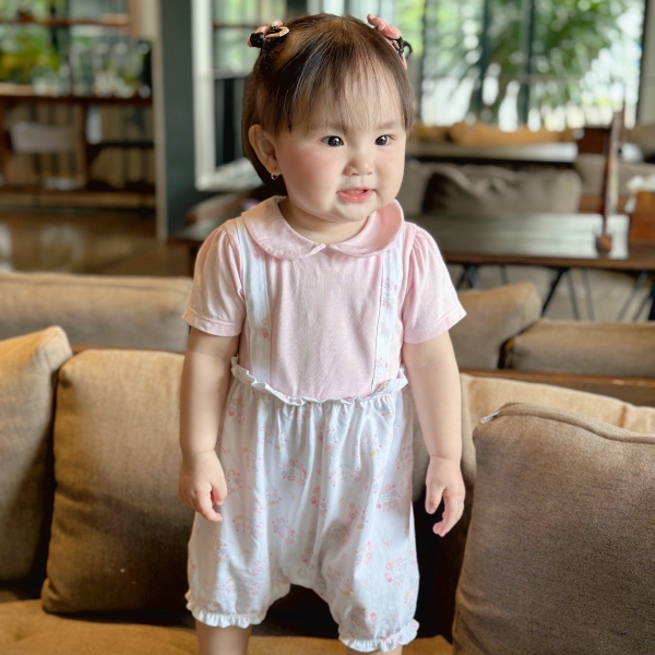 Bodysuit bé gái đùi Animo KK0325055-CC023 (0-12M,Trắng- Hồng,TT03)