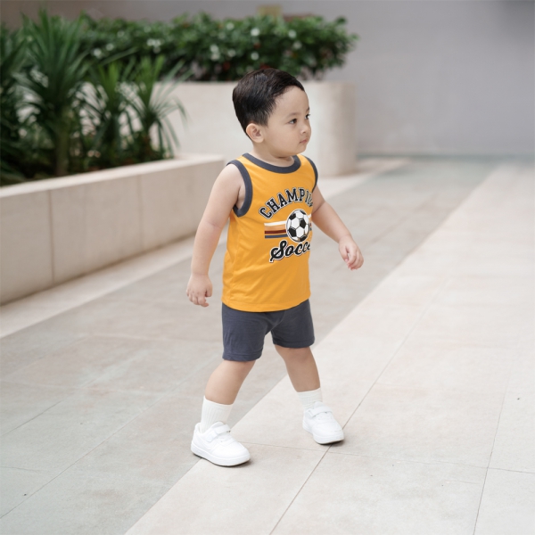 Bộ bé trai sát nách Animo Easy HN0325004 (1-4Y,Vàng-xám,TT02)