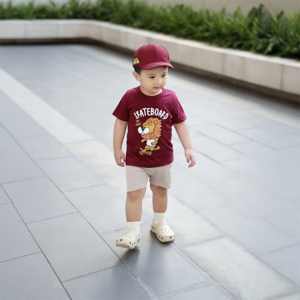 Bộ bé trai ngắn Animo Easy HN0325038 (1-4Y,Đỏ-be,DD02)