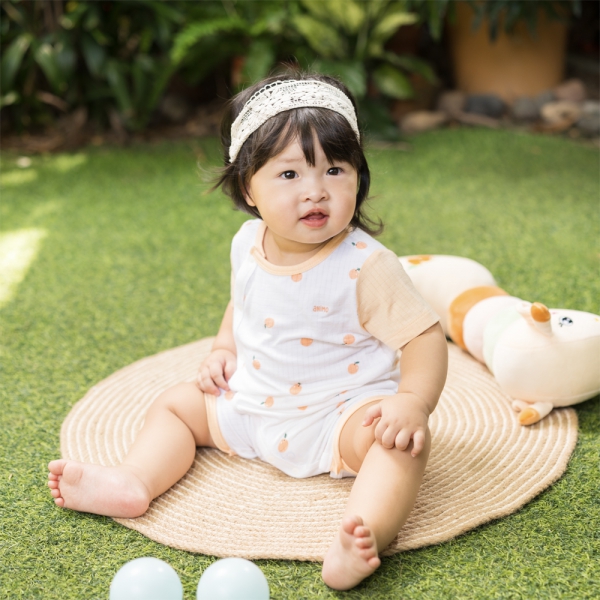 Set 2 bodysuit rayon chống muỗi đùi Animo VD0425035 (0-12M,Cam-trắng,TT06)