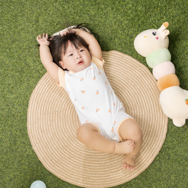 Set 2 bodysuit rayon chống muỗi đùi Animo VD0425035 (0-12M,Cam-trắng,TT06)