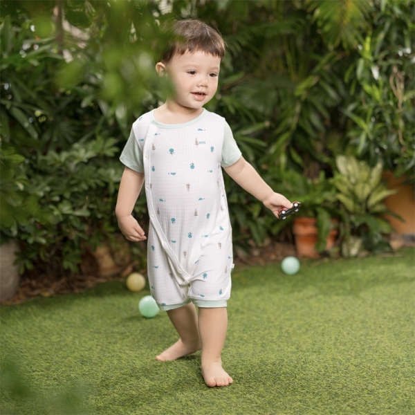 Set 2 bodysuit rayon chống muỗi đùi Animo VD0425034 (0-12M,Ngọc-trắng,TT06)