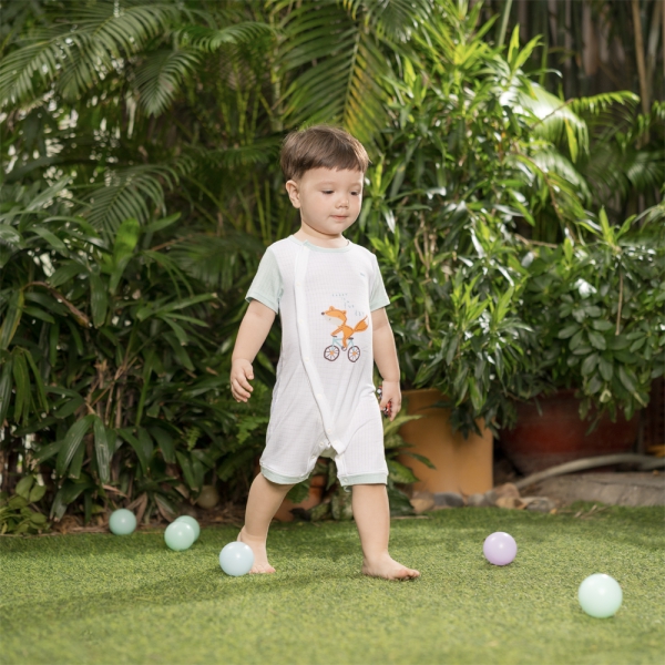 Set 2 bodysuit rayon chống muỗi đùi Animo VD0425034 (0-12M,Ngọc-trắng,TT06)