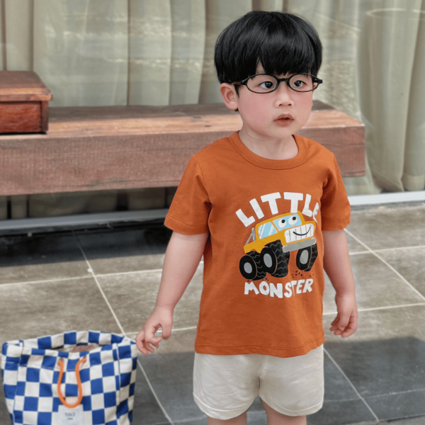 Bộ bé trai ngắn Animo Easy HN0425005 (1-4Y,Cam-kem,TT02)