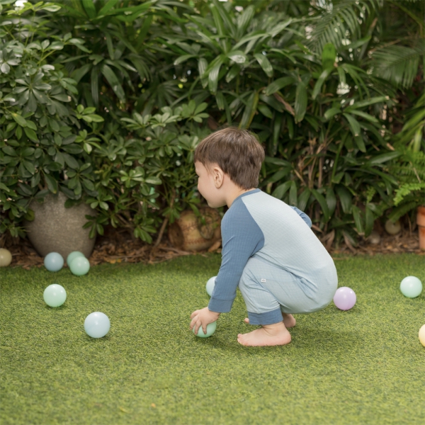 Set 2 bodysuit rayon chống muỗi dài Animo VD0425036 (0-12M,Xanh-trắng,TT06)