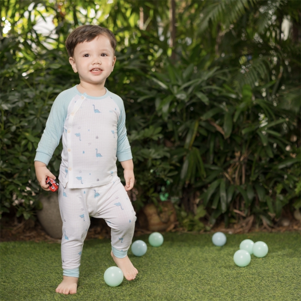 Set 2 bộ rayon chống muỗi dài Animo VD0425028 (0-24M,Xanh-trắng,TT06)