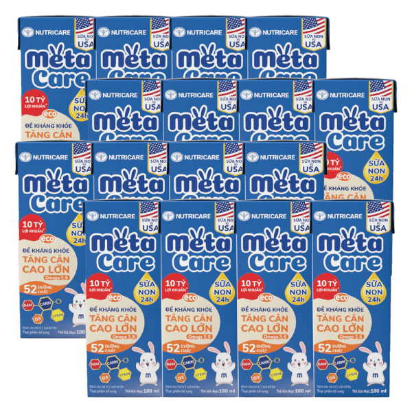 Combo 4 Sữa dinh dưỡng pha sẵn MetaCare Eco 180ml, Lốc 4 hộp (Từ 1 tuổi)