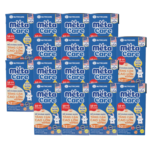 Combo 4 Sữa dinh dưỡng pha sẵn MetaCare Eco 110ml, Lốc 4 hộp (Từ 1 tuổi)
