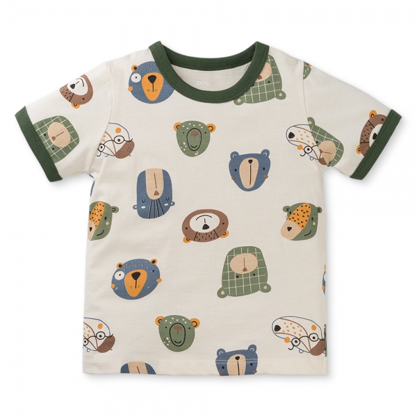 Bộ bé trai ngắn Animo Easy HN0425006 (1-4Y,Kem-vàng,TT04)