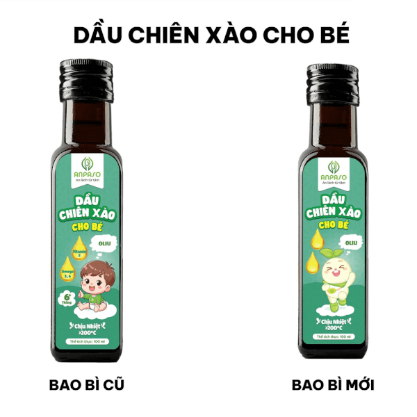 Dầu chiên xào cho bé vị oliu Anpaso 100ml