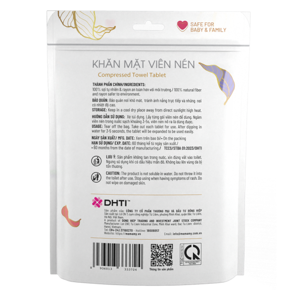 Khăn mặt viên nén Mamamy Tropical 25 viên (240x200mm)