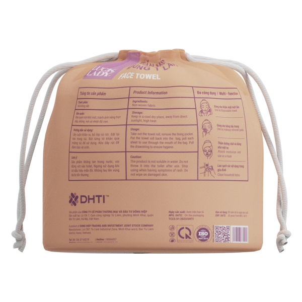 Khăn mặt dùng một lần Luck Lady 80 tờ (túi rút tròn)