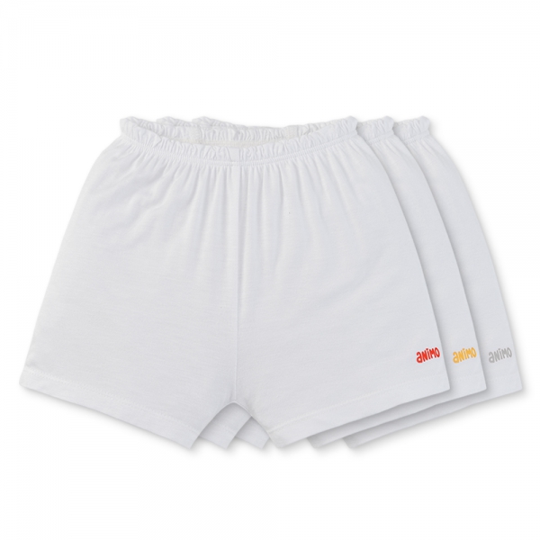 Set 3 quần sơ sinh ngắn Animo Easy KV0425073 (NB-9M,Trắng)