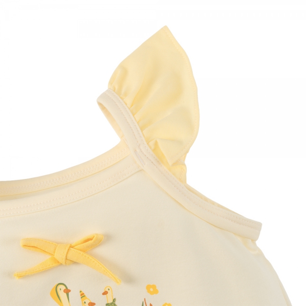 Bodysuit bé gái tam giác Animo VD0525002 (0-9M,Vàng,NN01)