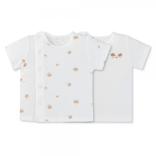 Set 2 áo sơ sinh cài chéo tay ngắn Animo Easy HN0125003 (NB-9M,Trắng,NN05)