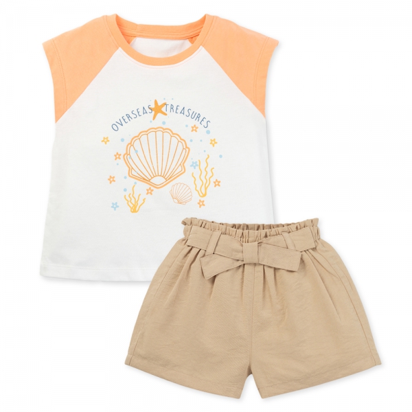 Bộ bé gái áo tay ngắn quần ngắn aloha Animo (1-6Y) TX0425071