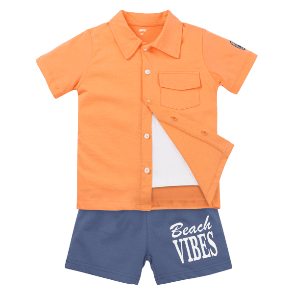 Bộ bé trai áo tay ngắn quần ngắn aloha Animo (1-6Y) HN0625007