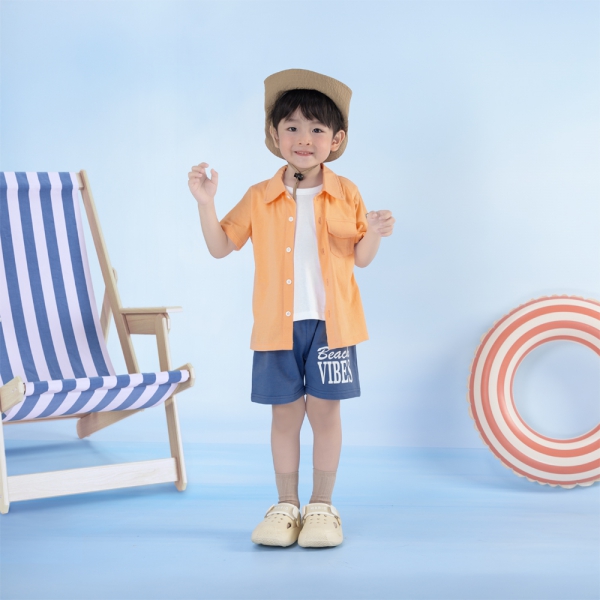 Bộ bé trai áo tay ngắn quần ngắn aloha Animo (1-6Y) HN0625007