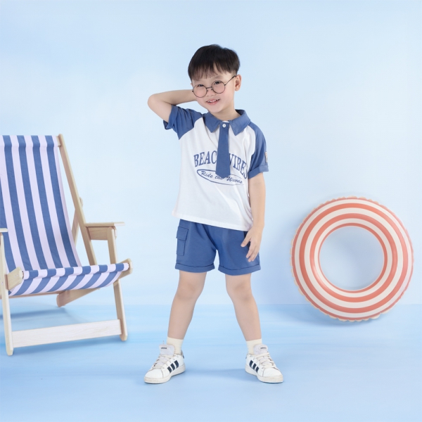 Bộ bé trai áo tay ngắn quần ngắn aloha Animo (1-6Y) HN0625005