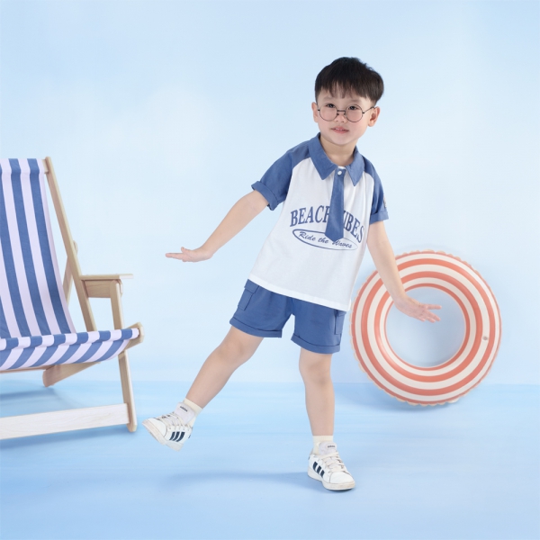 Bộ bé trai áo tay ngắn quần ngắn aloha Animo (1-6Y) HN0625005