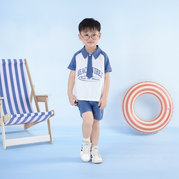 Bộ bé trai áo tay ngắn quần ngắn aloha Animo (1-6Y) HN0625005