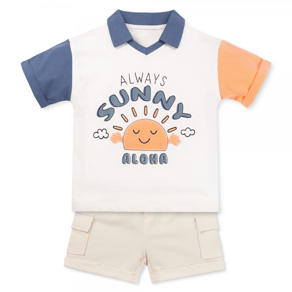 Bộ bé trai áo tay ngắn quần ngắn aloha Animo (1-6Y) HN0625004