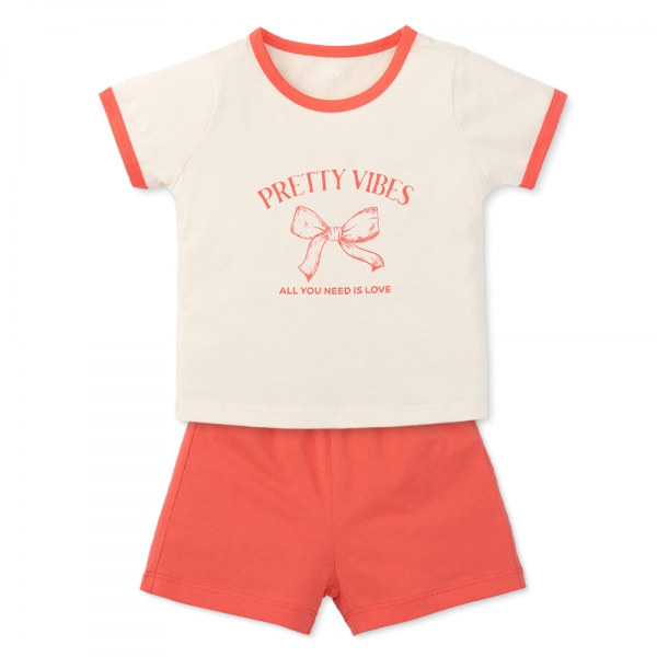 Bộ bé gái ngắn Animo Easy TX0425064 (1-4Y,Be-đỏ,TT02)