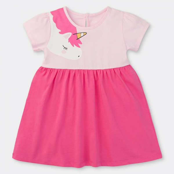 Đầm bé gái Animo Easy LU0525034 (1-4Y,Hồng-tím,TT02)