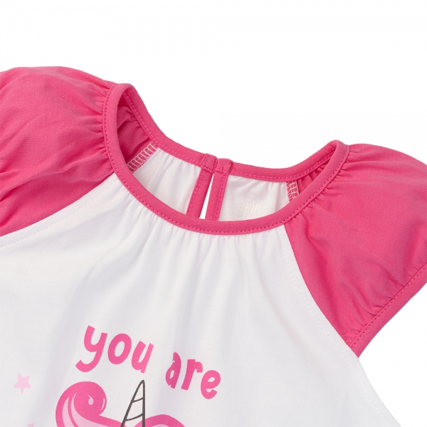 Đầm bé gái Animo Easy LU0525032 (1-4Y,Trắng-tím,TT02)