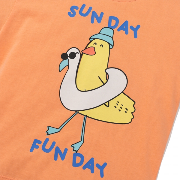 Bộ bé trai ngắn Bst Aloha Animo HN0625009 (1-6Y,Cam-kem,TT02)