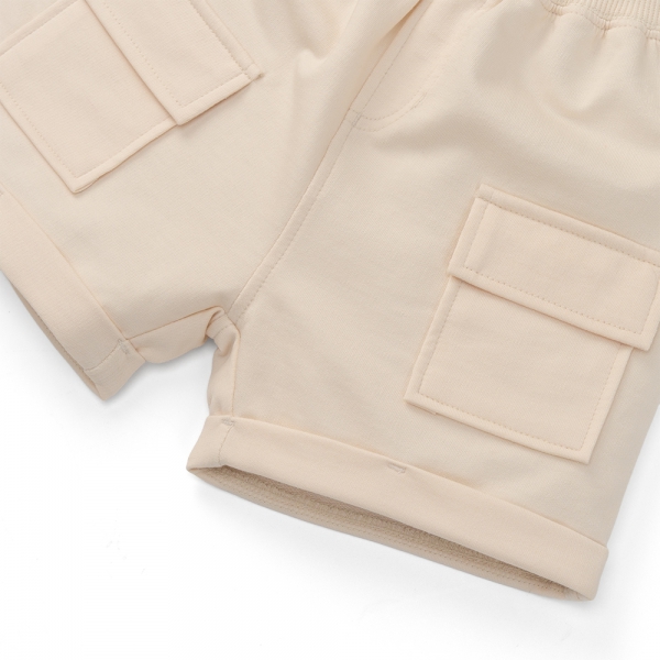 Bộ bé trai ngắn Bst Aloha Animo HN0625009 (1-6Y,Cam-kem,TT02)