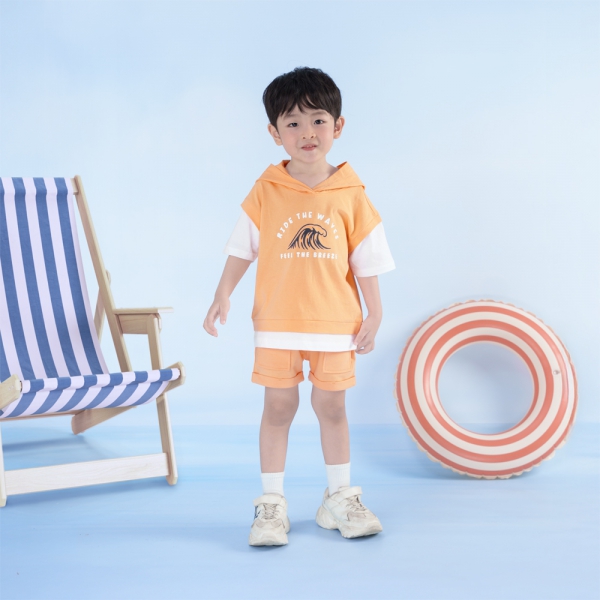 Bộ bé trai ngắn có nón Bst Aloha Animo HN0625008 (1-6Y,Cam,TT02)