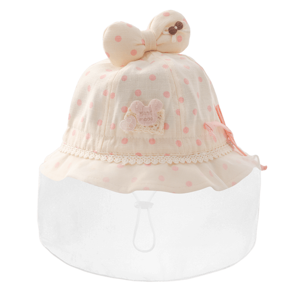 Nón vành tròn khăn voan bé gái 0-12M Animo A2503_MN012 (46cm,Hồng)