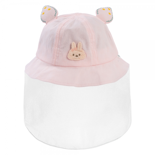 Nón vành tròn khăn voan bé gái 0-12M Animo A2503_MN011 (44cm,Hồng)