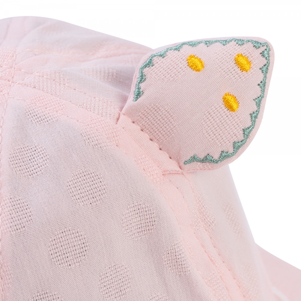 Nón vành tròn khăn voan bé gái 0-12M Animo A2503_MN011 (44cm,Hồng)