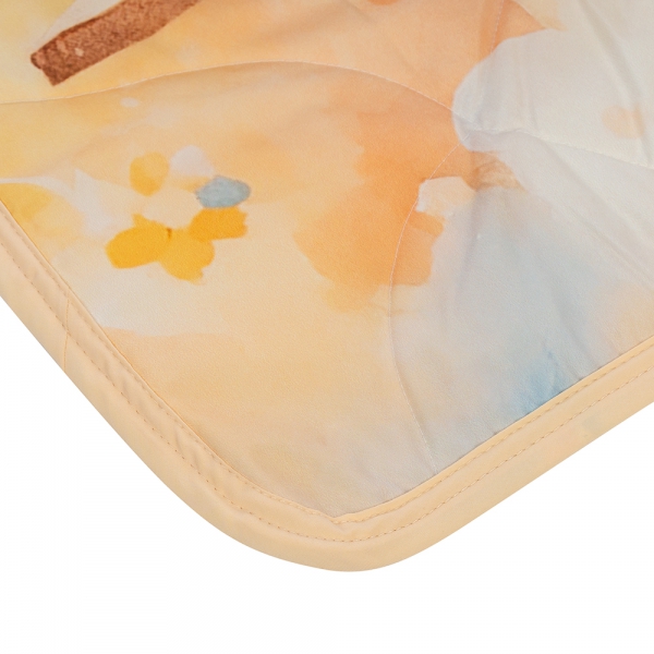 Chăn vải chần bông hoạt hình size lớn T2503_LN002 Animo (110x110cm, Vàng nhạt)