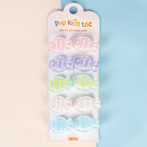 Set kẹp tóc 10 món Animo  A2504_MN025 (Hồng)