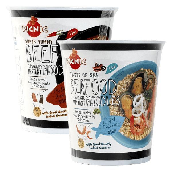 Combo 1 MÌ ĂN LIỀN PICNIC VỊ BÒ và 1 MÌ ĂN LIỀN PICNIC VỊ HẢI SẢN