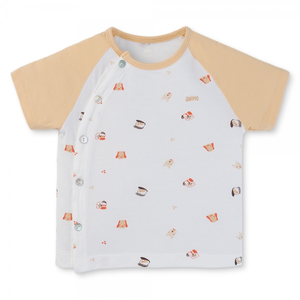 Set 2 Bộ kháng khuẩn Modal ngắn Animo BMC0525021 (0-24M,Nâu-trắng,TT06)